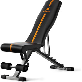 ACTIVEWEIGHT Складана регульована лава для тренувань | 90°, 30°, 0°, негативний кут | Збірка в комплекті | Сумісна з штангою | Лава для залу | Силове тренування