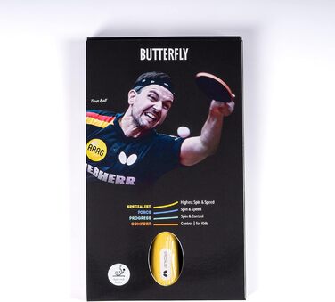 Професійна ракетка для настільного тенісу BUTTERFLY Specialist, чорний/червоний, ITTF, для змагань