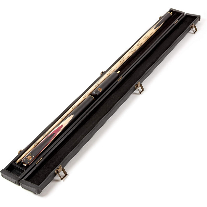 Більярдний кий BCE Heritage Sapele Snooker, магоні, ¾ розміру, 145 см - наконечник 9,5 мм, з подовжувачем 15 см та жорстким кейсом + аксесуари: наконечники ROS Elch, кубик крейди та крейда Riley