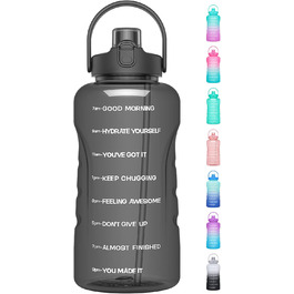 Гідрофляга HydroPal з трубочкою, 3,8 л, BPA-free, інноваційна 2-в-1 кришка, спортивна пляшка для води, велика мотиваційна фляга для фітнесу, спорту та кемпінгу