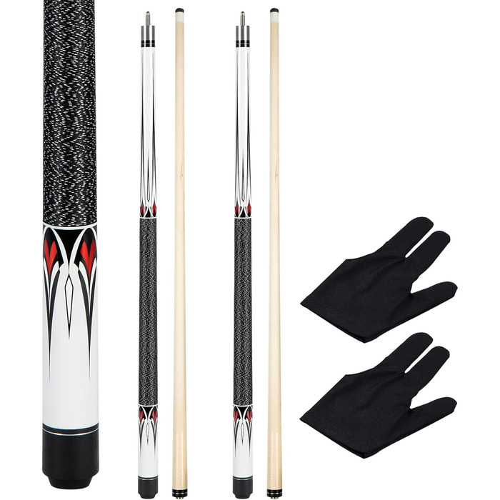 Більярдний кий Queue Stick 147,3 см, комплект з 2-х частин, згортка з акації, вага 19/20/595.3 г, 1/2