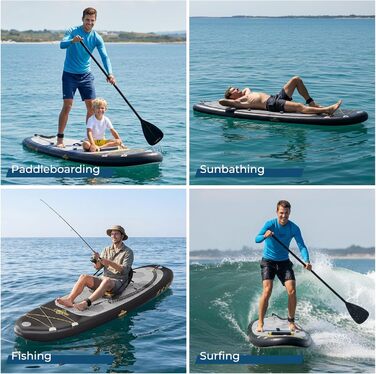 Надувне SUP-борд JUMMICO: стабільний, швидкий, з рюкзаком (чорний)