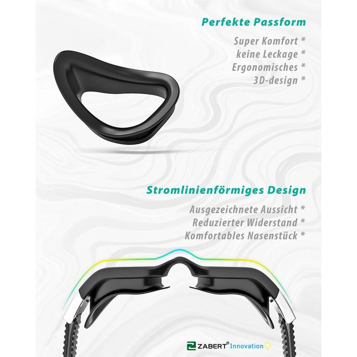 Окуляри для плавання W1 для дорослих, унісекс, білий/чорний, прозорі лінзи, захист від запотівання, UV-захист, водонепроникні