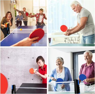 Набір для настільного тенісу Profi: 4 ракетки, сітка, 8 м'ячів, сумка. Підходить для дітей та дорослих (червоний + синій)