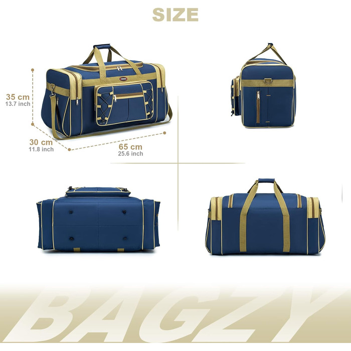 Спортивна сумка для подорожей BAGZY 70 л, водонепроникна дорожня сумка-даффл для залу, кемпінгу та відпустки, зелено-жовта