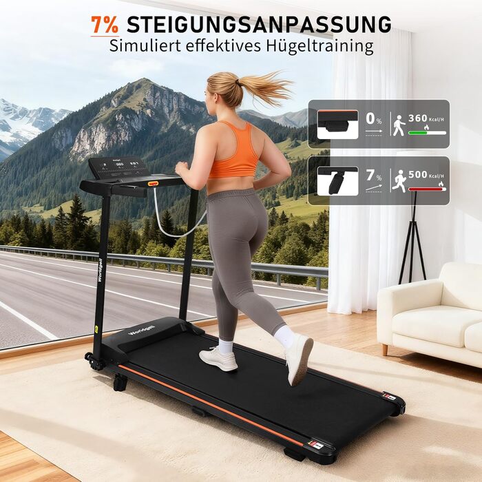 Біговий тренажер для дому 14 км/год з регулюванням нахилу 7% та LED-дисплеєм - Walking Pad до 150 кг