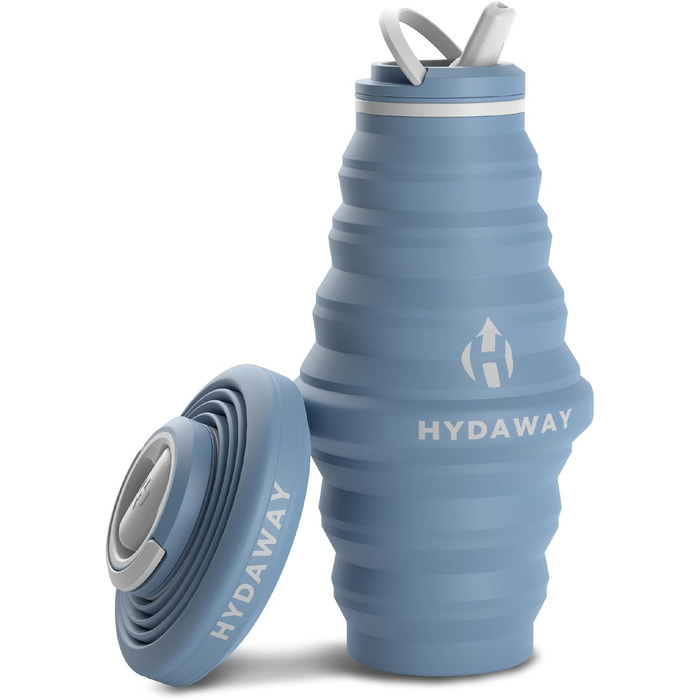 Складна пляшка для води HYDAWAY 750 мл Blue Ice, силіконова, харчова, з носиком, для подорожей