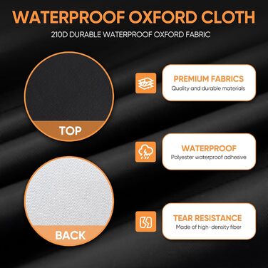 Захисний чохол для мотоцикла NEVERAND - гараж для мотоцикла з сітчастими отворами, водовідштовхувальний, сонцезахисний, 210D Oxford, 2000PA, 220x95x110 см (Чорний, XL)