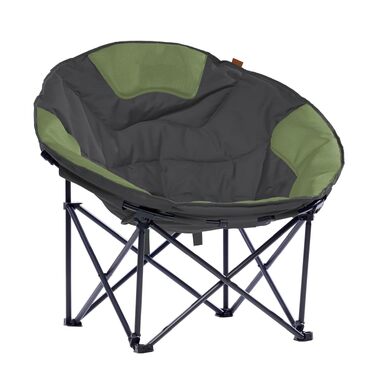 Крісло-місяць Skandika Moonchair XXL: великий розкладний кемпінговий стілець з підкладкою, сумкою для перенесення та антиковзаючими ніжками, до 150 кг, сіро-зелений