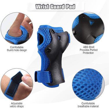 Набір захисту для катання на роликах та скейтборді Choneret 6er: наколінники, налокітники, рукавички. Розміри M, M, L. Колір: зелений, синій