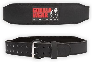 Шкіряний пауерліфтинг пояс Gorilla Wear 4 дюйми, чорний/червоний, для бодібілдингу та тренажерного залу, підтримка та стабілізація, розмір L-XL
