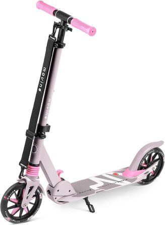 Електросамокат Movino City Light для дітей та підлітків, LED, 180мм колеса, амортизатор, регульований кермо, колір сіро-рожевий