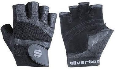 Тренувальні рукавички Silverton PRO Plus для фітнесу, чоловічі та жіночі, з регульованою застібкою на зап'ясті, шкіряними вставками та подвійною прошивкою