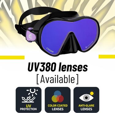 Маска та трубка Cressi x Steve Aoki HiroQuest Limited Edition: F-Dual, Supernova Dry, лінза 380, чорний/фіолетовий