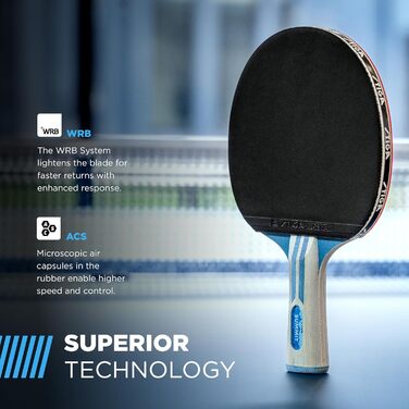 Набір для настільного тенісу STIGA Summit: 5-шарова легка лопатка, губка 2 мм, сертифікована для турнірів, ергономічна ручка