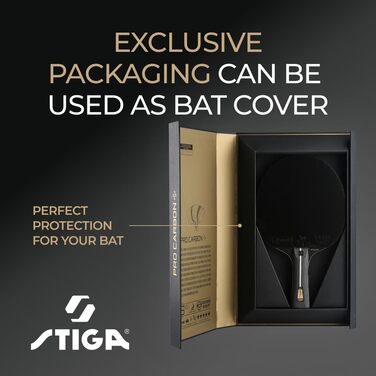 Тенісний стіл STIGA Pro Carbon + для досвідчених гравців – схвалено ITTF, технологія Touch Carbon – покращена швидкість, контроль та комфорт – чорний/червоний, одинарний
