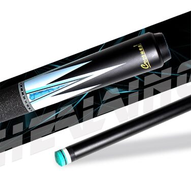 Професійний бик для більярду з карбоновим дизайном, 147 см, чорний. Діаметр кия 12,5 мм. Для більярдних кімнат, розваг та вечірок.