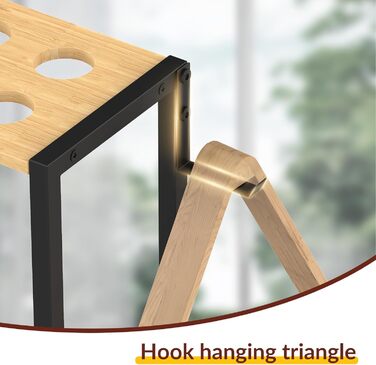 Стійка для більярдних київ YBING: тримає до 10 київ, бамбукова, з невеликою поличкою