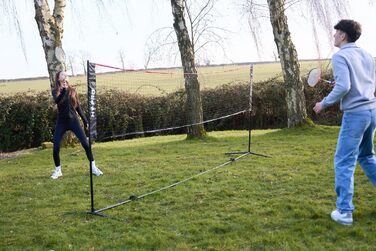 Регульована сітка Hy-Pro для бадмінтону, тенісу, піклболу та волейболу – 1,9 м висота, 3/4 м ширина, легка, з сумкою, для дітей та дорослих