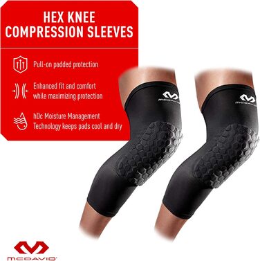 McDavid 6446R компресійний наколінник Hexpad для залу, еластичний, захист від ударів