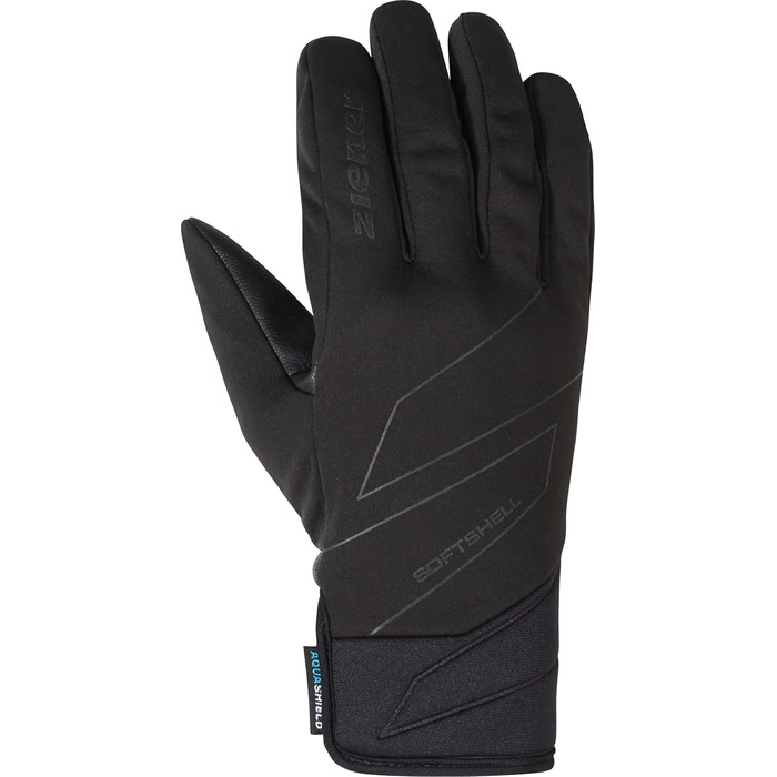 Чоловічі рукавички Ziener Ilion Softshell для відпочинку та активного відпочинку, вітрозахисні, водонепроникні, чорні, розмір 9.5