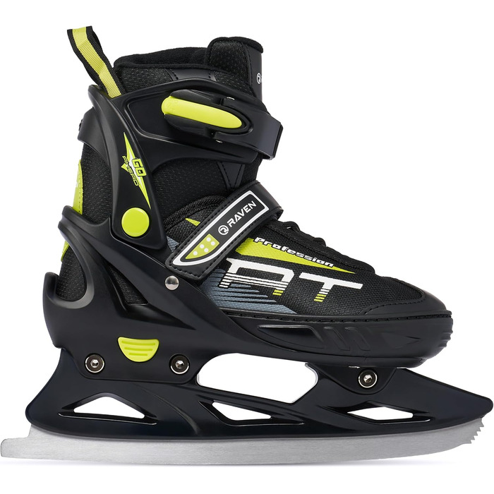 Інлайнерожі RAVEN Profession 4in1 чорного та лаймового кольору, регульовані 31-35 (20,5-23 см), для дітей та дорослих