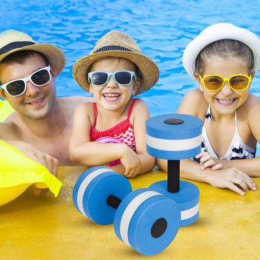 Водні гантелі Aqua Hanteln для аквафітнесу, 2 шт. сині - для аквааеробіки, водного бігу, фітнесу в басейні для чоловіків та жінок