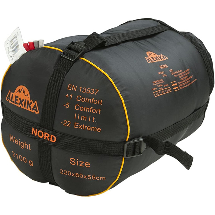 Спальний мішок ALEXIKA Nord Unisex, червоно-сірий, 80x220x55 см, 9227.0106
