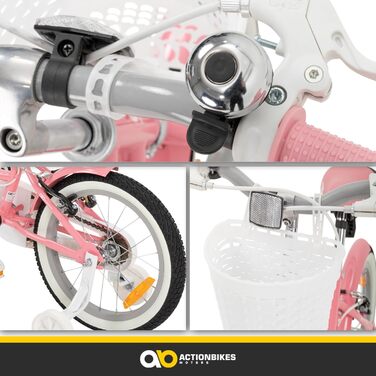 Дитячий велосипед Actionbikes Starlight 12/16/20 дюймів, V-Brake, для хлопчиків і дівчаток, з крилами, для дітей 2-9 років