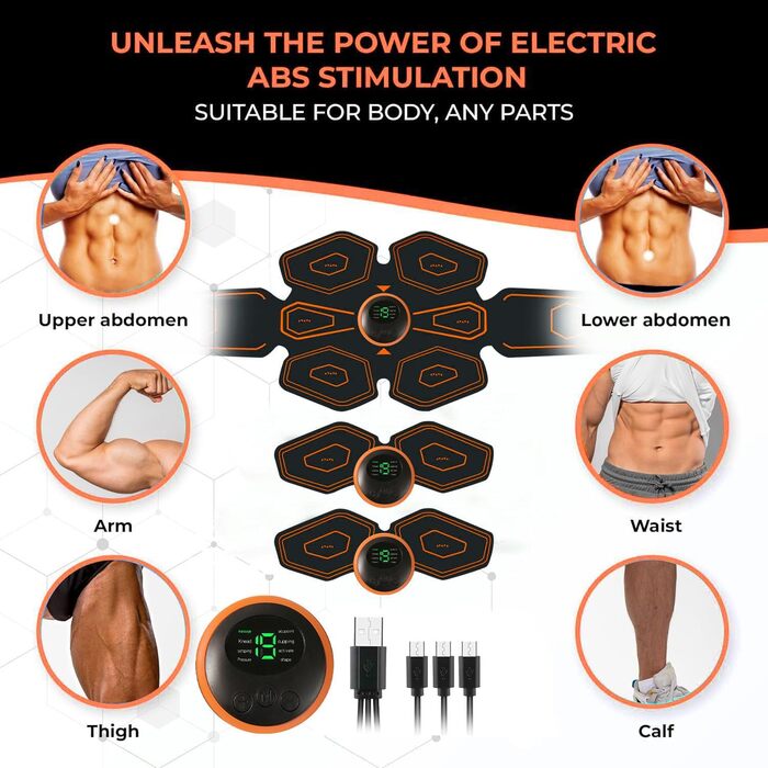 EMS тренажер для пресу Pro, електростимулятор м'язів для розвитку та фітнесу, тренажер EMS, стимуляція рук та ніг