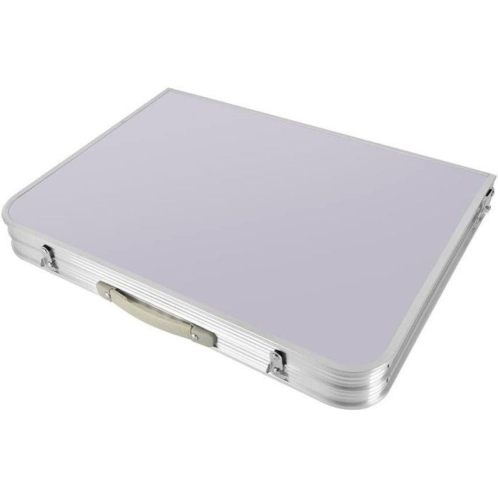 Складаний столик Qimu 60 см, з алюмінію, регульована висота 26/56 см, для саду та пікніка (білий)