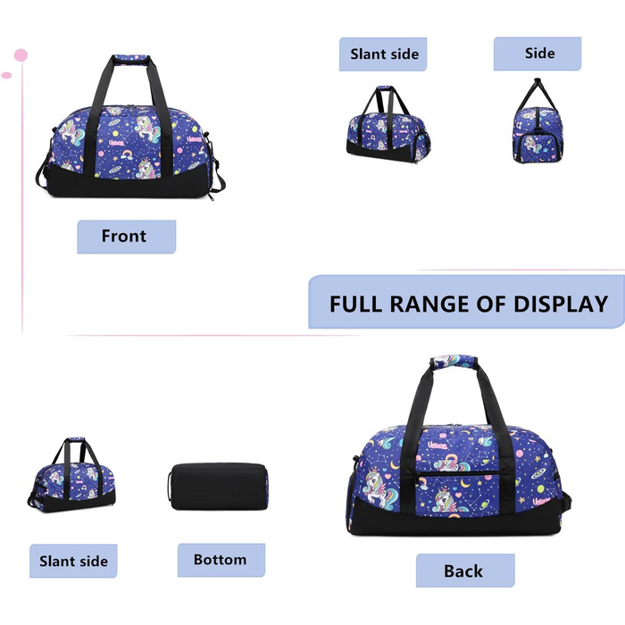 Дитяча спортивна сумка LMWZH з відділенням для взуття, водонепроникна, з мотивом єдинорога