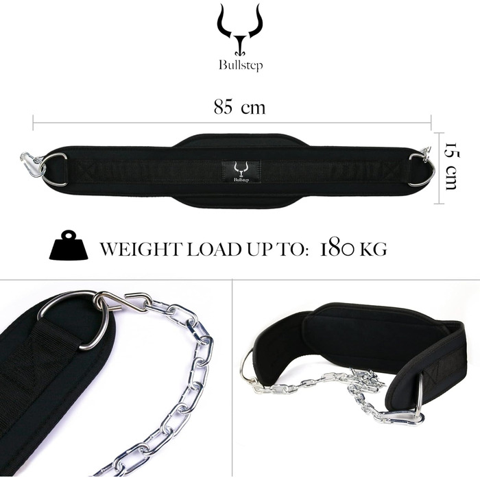 Гірчаний пояс з ланцюгом та карабіном | Важкий пояс для чоловіків та жінок | Пояс для додаткової ваги | Важкий пояс для присідань, підтягувань, бодібілдингу | Пояс для ваги