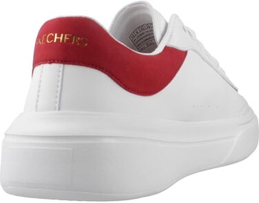 Жіночі кеди Skechers Cordova Classic Best Behavior — білі, штучна шкіра та замша, червона деталізація, розмір 45 EU