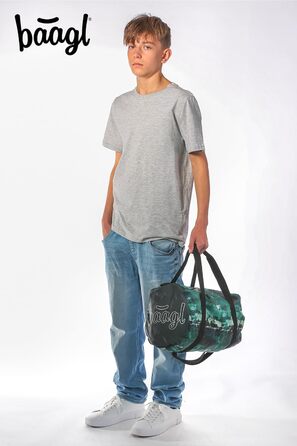 Спортивна сумка Baagl для дітей, хлопчиків та підлітків – компактна, складана, 22 л (Forrest)
