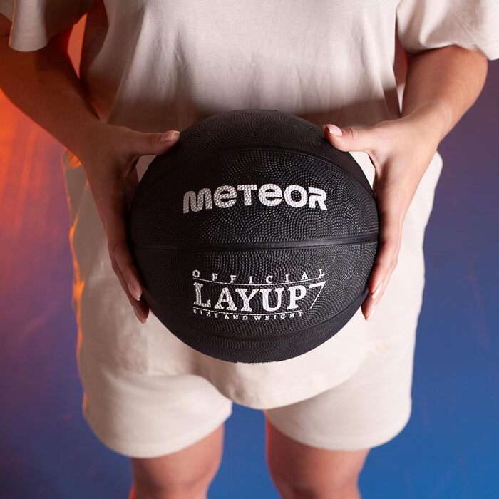 М'яч для баскетболу Meteor Layup Kinder Mini розмір 7 (чорний) - ідеальний для дітей 4-8 років, для тренувань