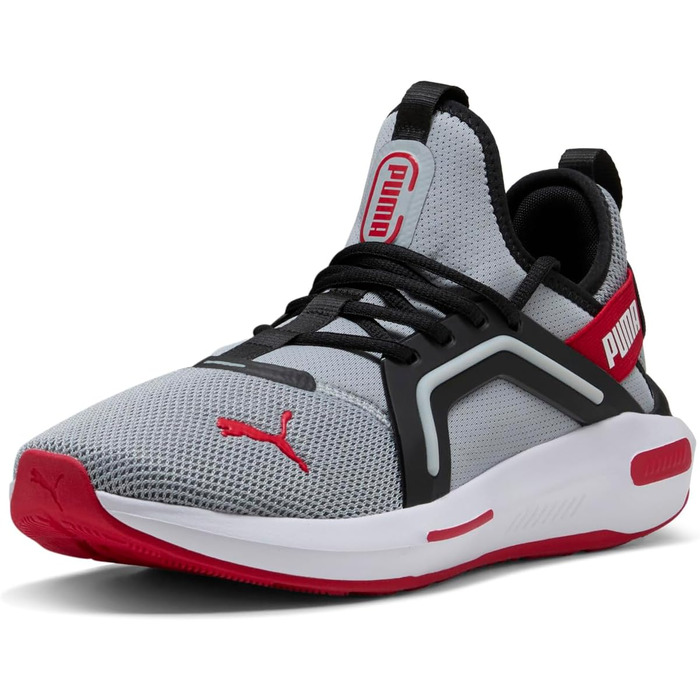 Тренажерні кросівки PUMA Softride Enzo 5 для чоловіків, сірий-чорний-червоний, розмір 46, 44.5 EU
