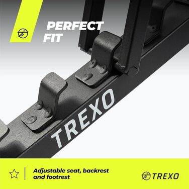 TREXO Регульована лавка для жиму, універсальна тренувальна лавка для дому, сталева конструкція, навантаження до 150 кг, чорна