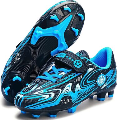 Дитячі футбольні бутси для хлопчиків та дівчаток. Зручні футбольні бутси для гри в залі та на вулиці. Професійні футбольні шиповані бутси для тренувань (38 EU, Синій)