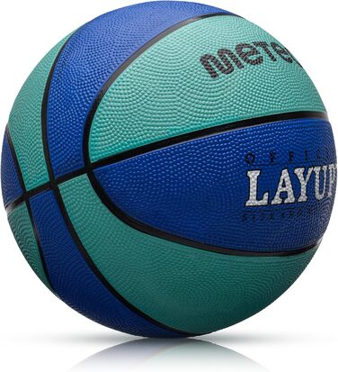 М'яч баскетбольний Meteor Layup Kinder Mini, розмір 7 (блакитний) - для дітей 4-8 років, ідеальний для тренувань