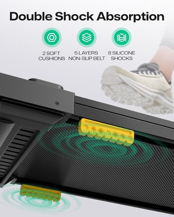 UREVO Smart Walking Pad: Бігова доріжка під стіл з двома амортизаторами, керування через додаток, для дому та офісу