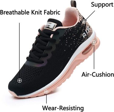 AFFINEST Легкі кросівки для бігу та спорту, дихаючі, з антиковзкою підошвою, чорно-помаранчеві (41 EU)