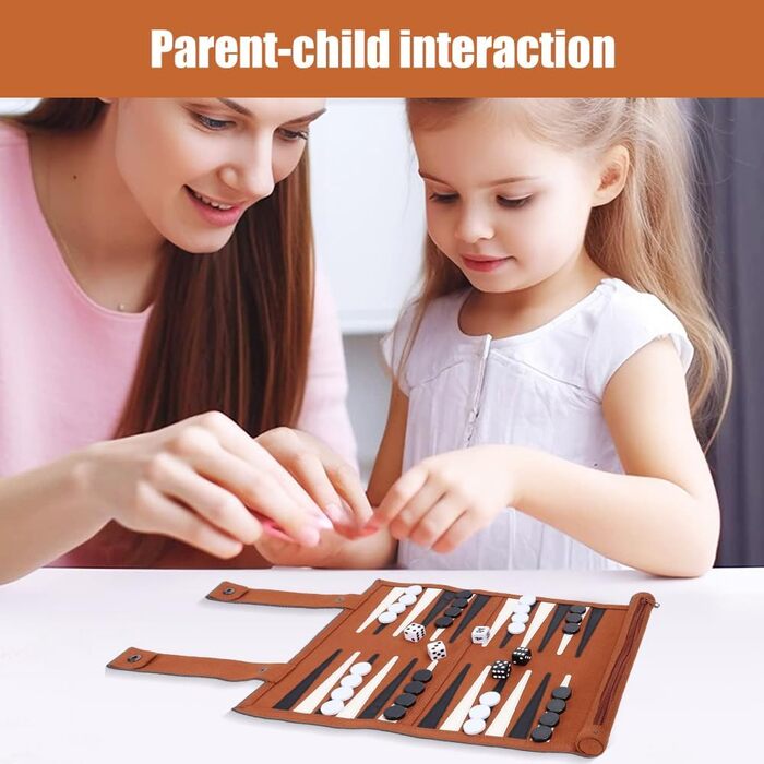 Набір для гри в шашки та нарди JOAASU, 25x35 см, шкіряний, для дорослих та дітей, ідеально для подорожей та кемпінгу