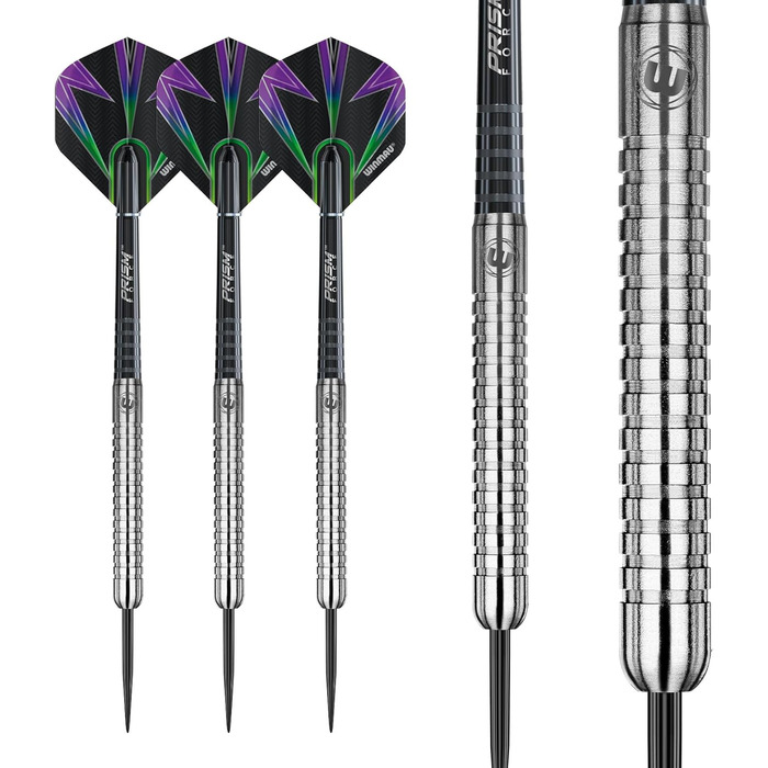 Дротики Winmau Foxfire Profi Wolfram Steeltip з наконечниками, набір з оперенням і стрижнями