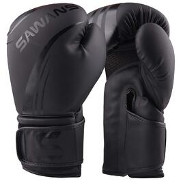 Боксерські рукавиці SAWANS® Pro для MMA, спарингу, кікбоксингу, боксерського мішка, тренувань, муай-тай 16 OZ матові чорні