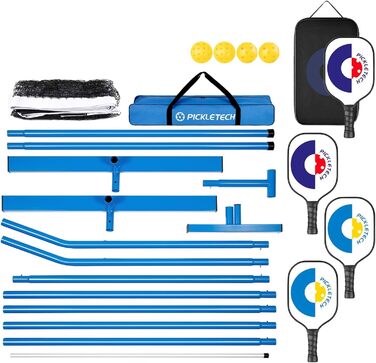 PickleTech PRO: Професійний набір для піклболу з міцною сталевою рамою та PEHD-сіткою