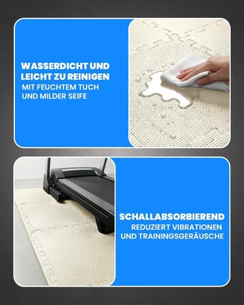 Набір захисних пазл-килимків для підлоги unycos (12/20/28 шт), 30x30x1 см, протиковзкі мати для тренажерного залу, фітнесу та йоги, водонепроникні, білі