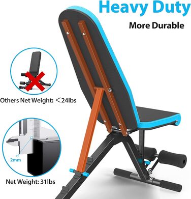JX FITNESS Регульована універсальна лавка для жиму та тренувань, 90 градусів, багатофункціональна фітнес-лавка для вправ на прес, біцепс, спину, з підставкою для ніг, чорна