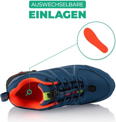 Черевики для трекінгу та трейлраннінгу для жінок та чоловіків. Дихаючі туристичні черевики. Колір: блакитний, сірий. Розмір: 46 EU