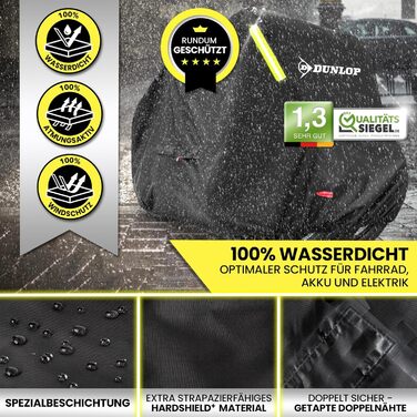 Dunlop чохол для велосипедів на 3 велосипеди XL, водонепроникний, антикорозійний, з чохлом для транспортування, доступом до акумулятора і отворами для замка, 200x120x120 см